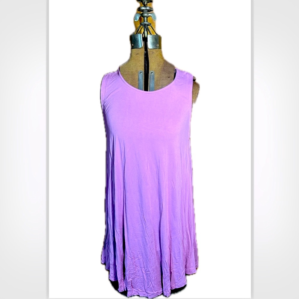 Vibrant orchid purple/pink sleeveless T shirt dress